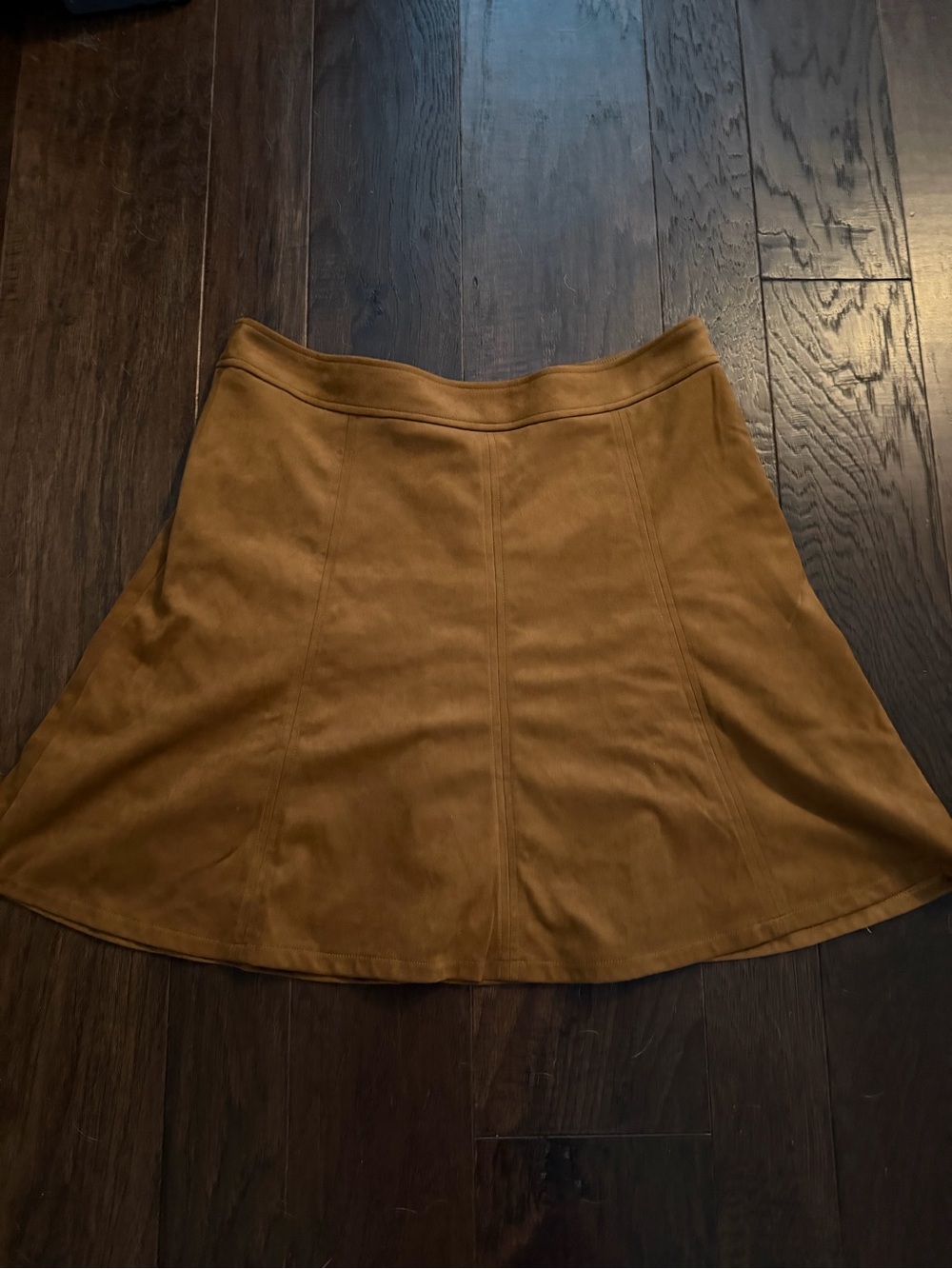 LOFT Warm Tan Faux-Suede Skirt